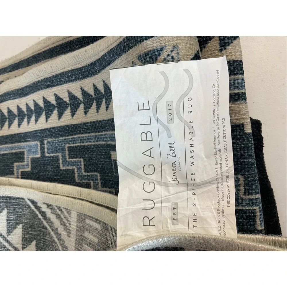 Lot of 3 Ruggables 2 door mats 3 x 2 Blue Grey 3 x 5 southwestern Pads included